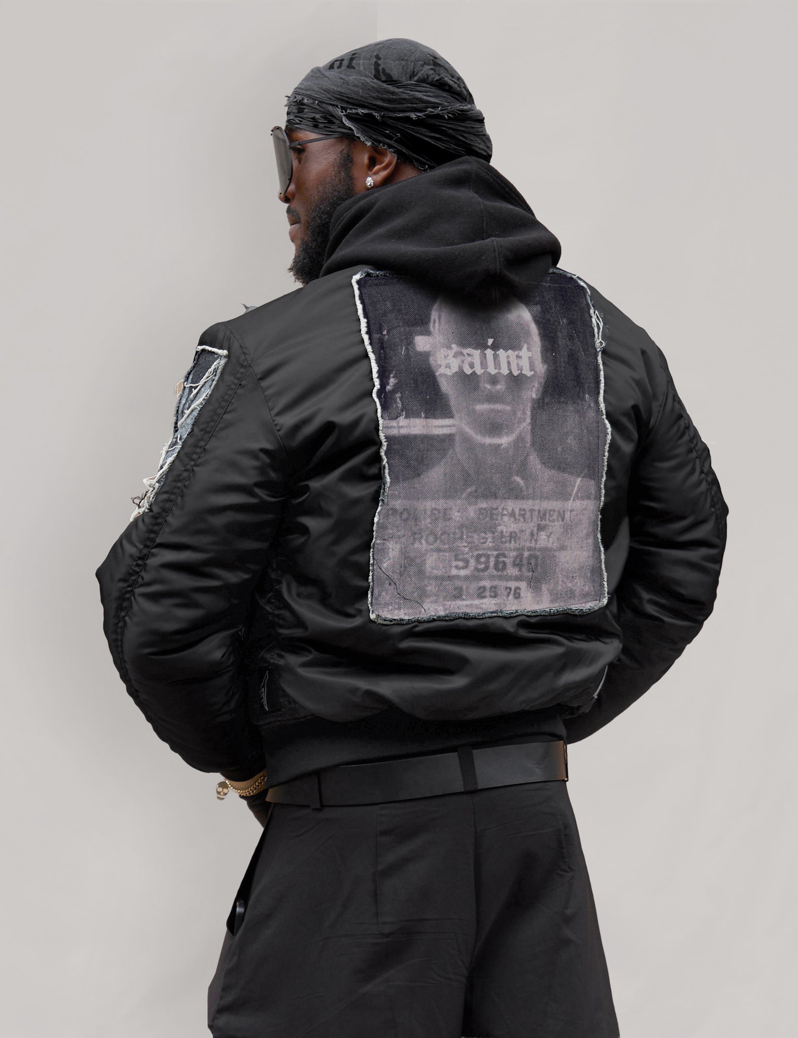 MA 1 Patched Bomber in Black