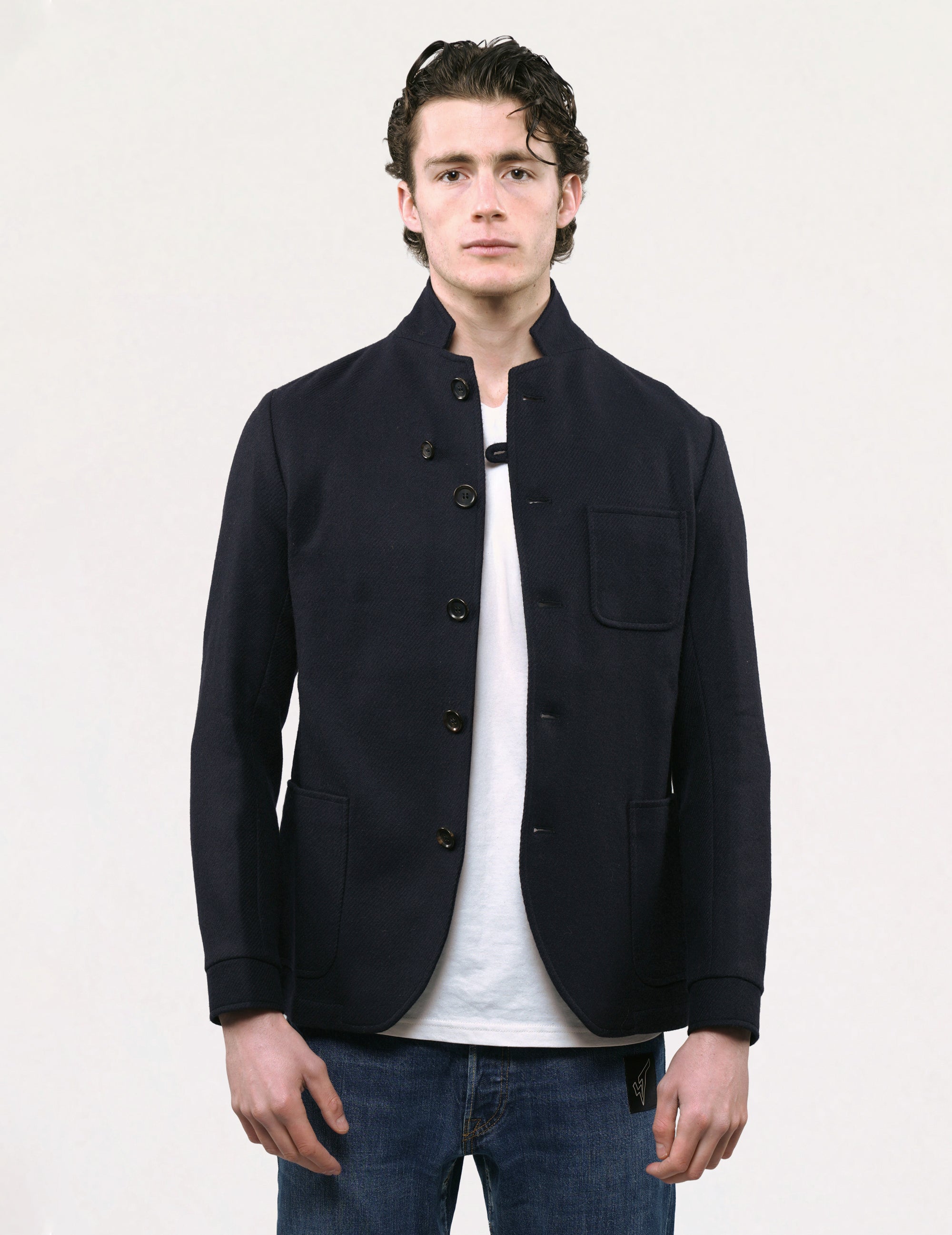 Vintage Oliver Spencer Wool Sports Blazer in Navy