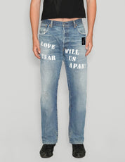 'Love Will Tear Us Apart' Jeans in Light Blue