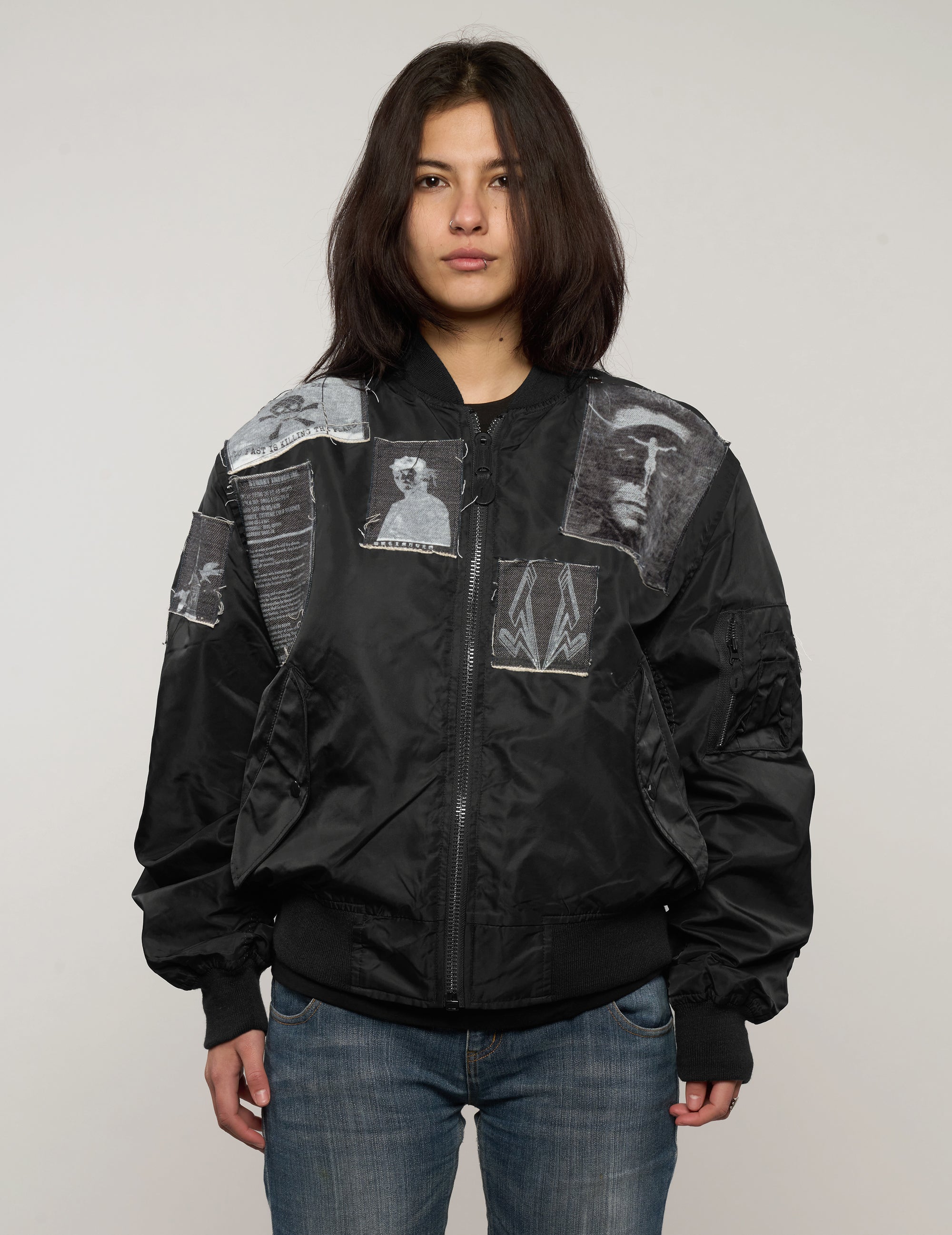 MA-1 Leichte Patched Bomberjacke in Navy