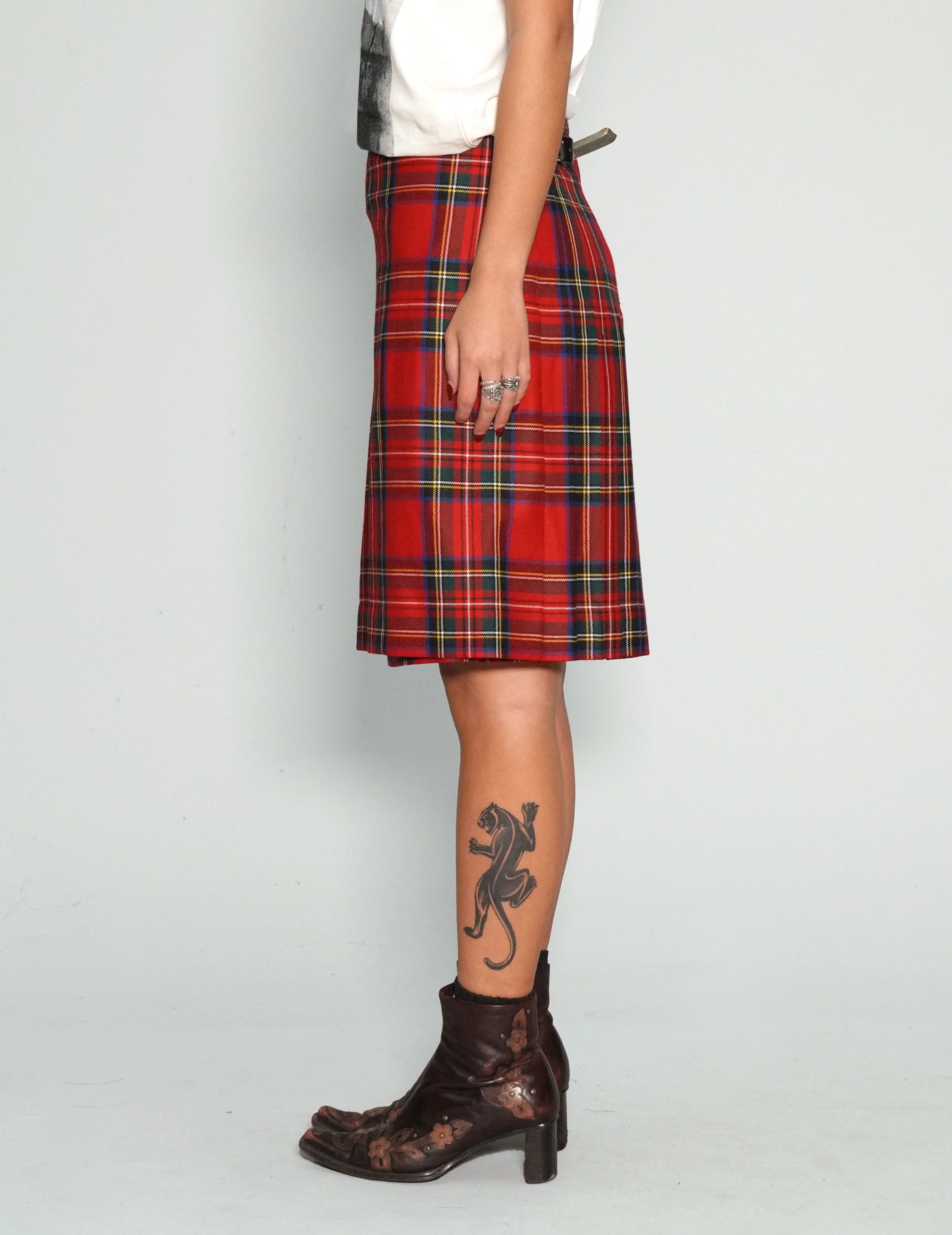Vintage Red Tartan Scotland Kilt
