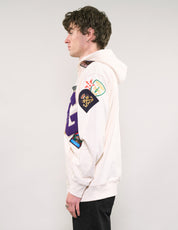 LIMITED EDITION Patched Zip Hoodie in Ecru