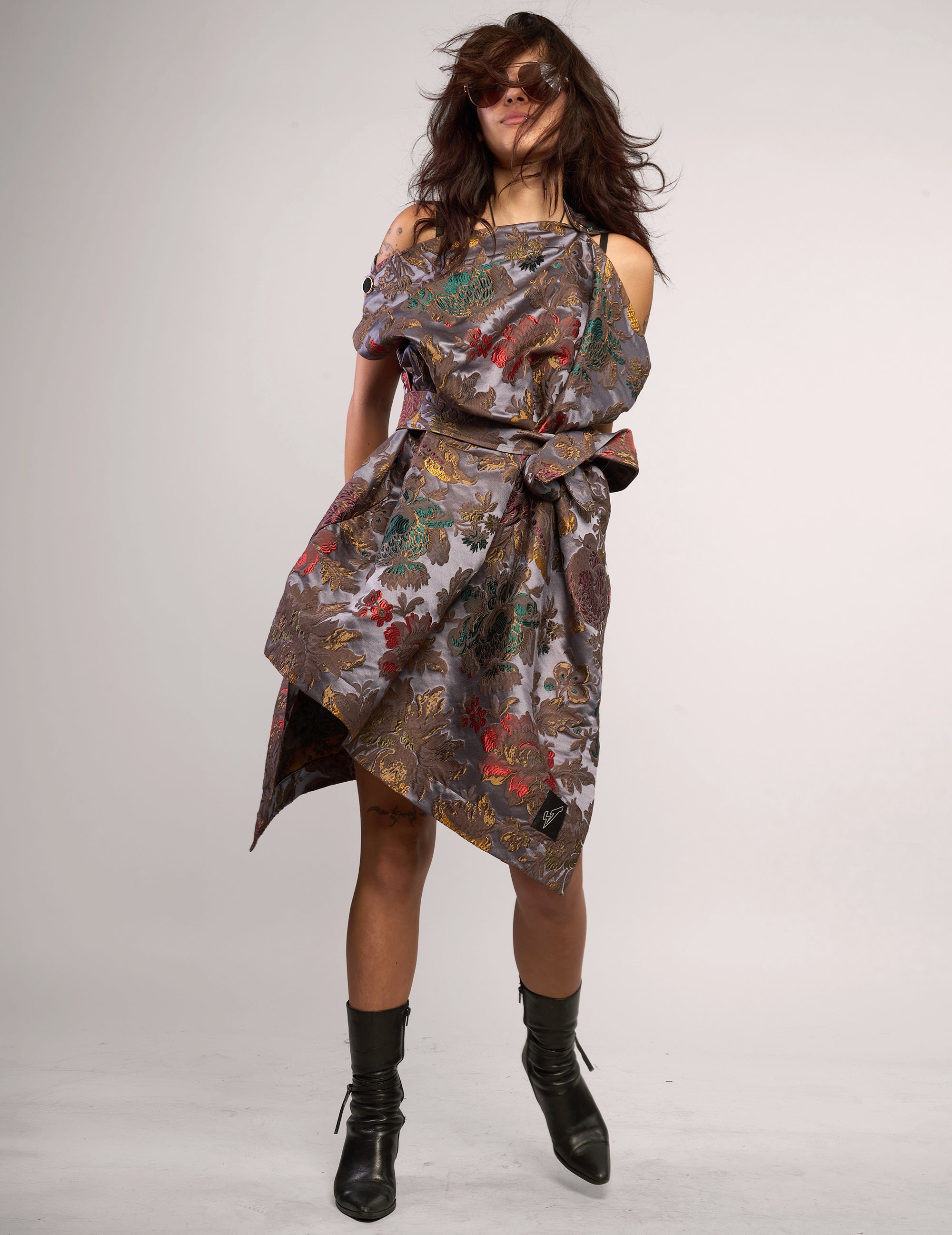 The Pirate Dress – Silver Dragon Brocade