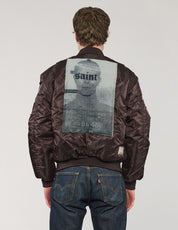 MA-1 Bomberjacke mit Patches in Schwarz