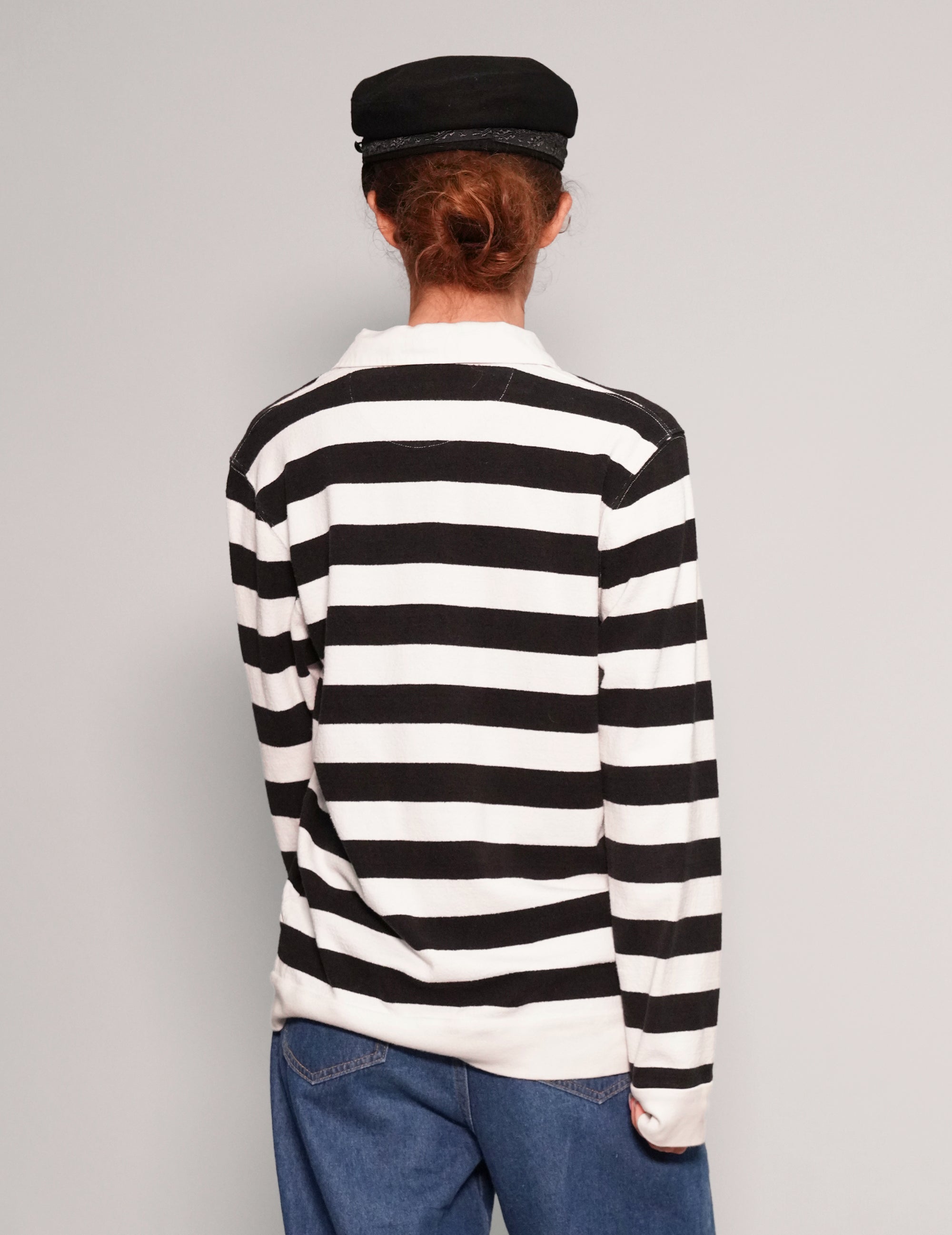 Women's Vintage Rugby Shirt with Black and White Stripes | Stuart Trevor
