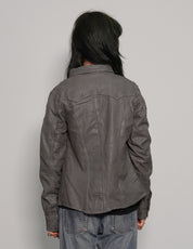 Mens Grey Leather Jacket - Stuart Trevor