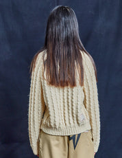 Aran Handknit Mini Cable Cardigan