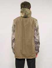 IMMORTAL Hooded Desert Parka in Khaki & Camo