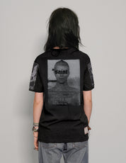 'Saint' Multipatch T-Shirt in Black