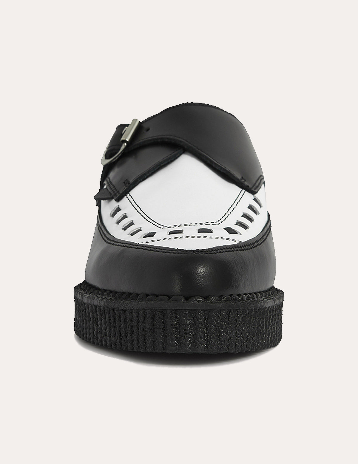 Underground Apollo Creeper Schuhe aus schwarzem und weißem Leder