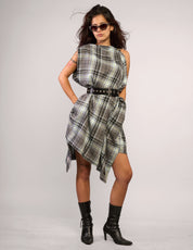 The Pirate Dress – Grey Blue Tartan