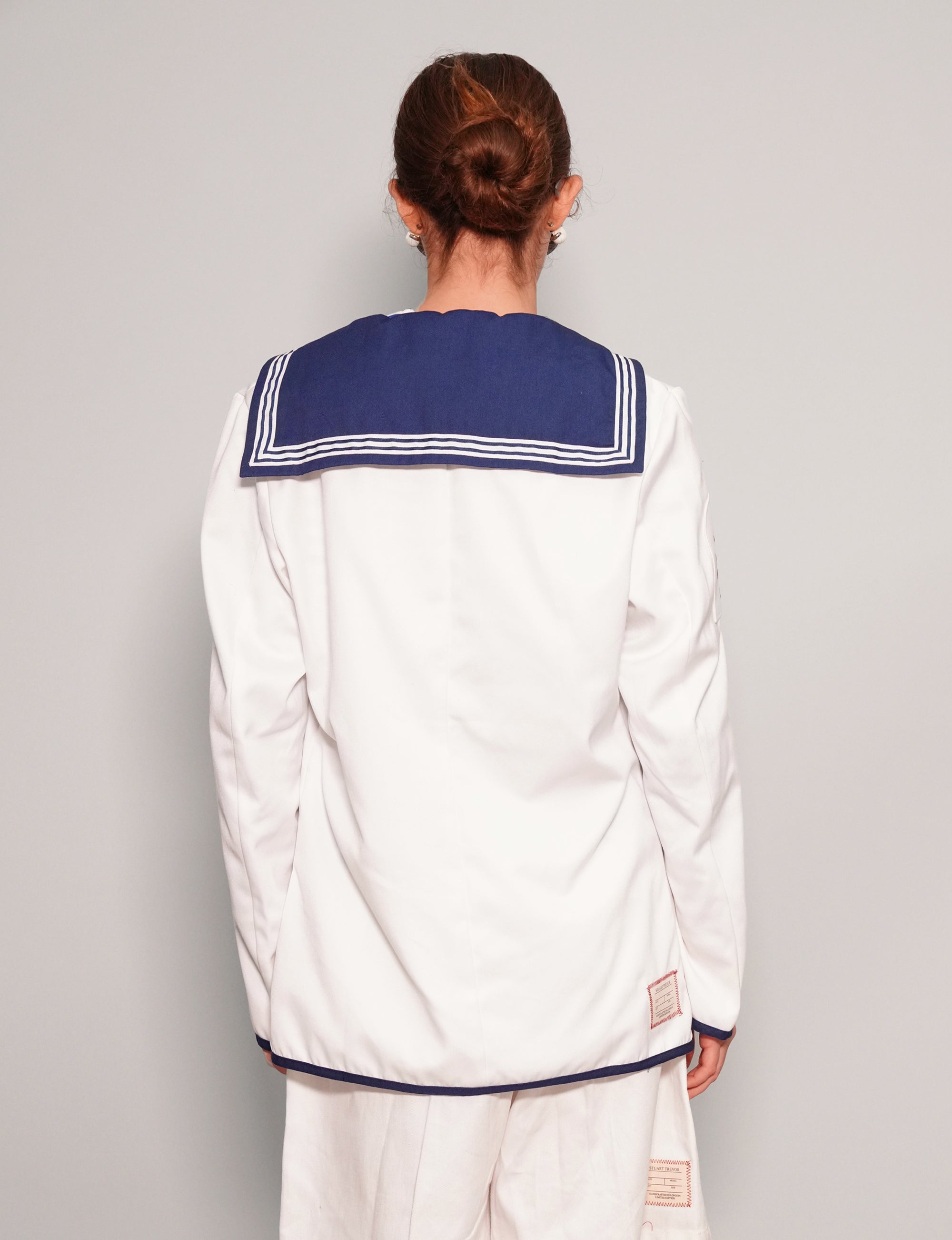 Women's Vintage Royal Navy Sailor Shirt in White | Stuart Trevor