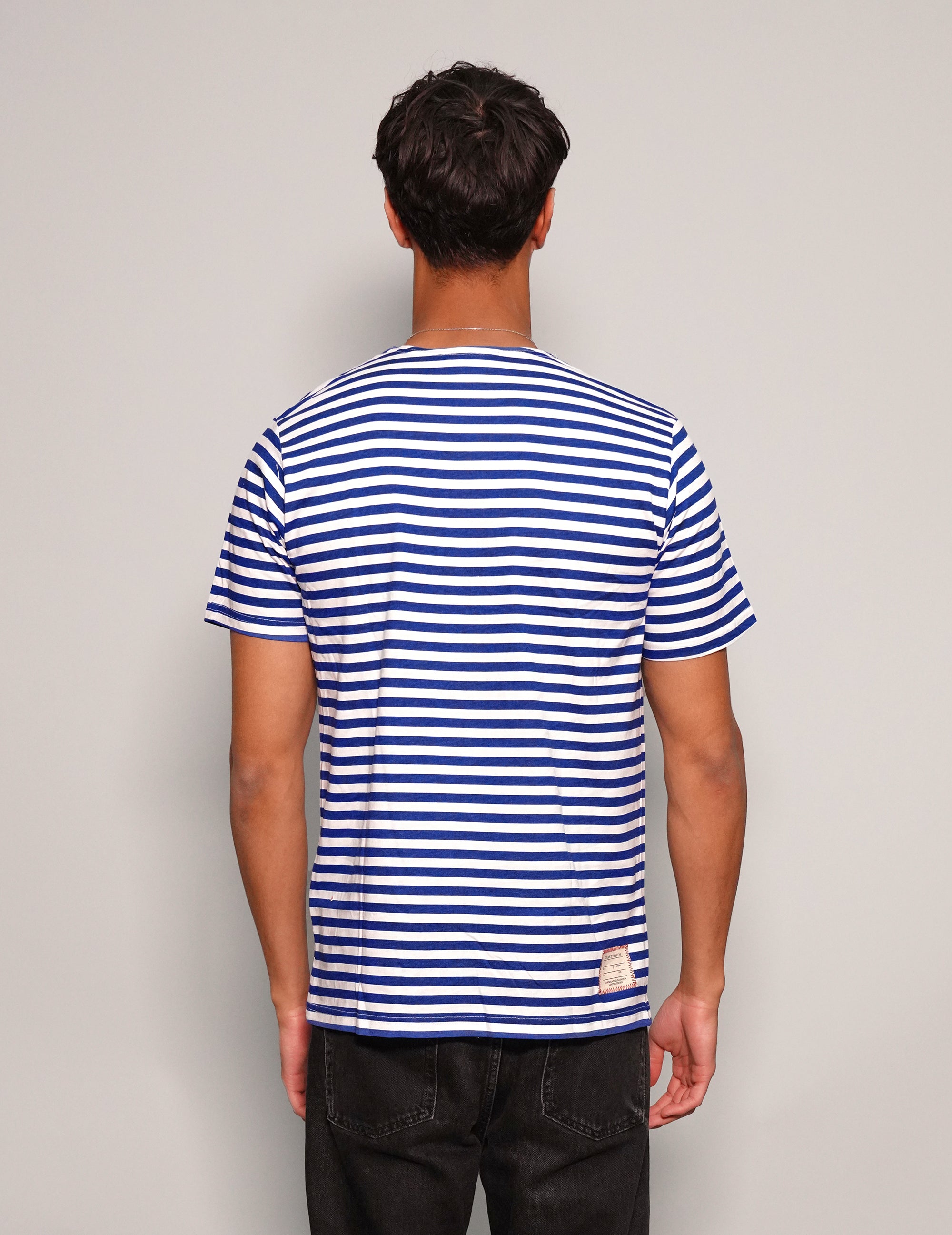 Men's Vintage Blue Striped T-Shirt | Stuart Trevor