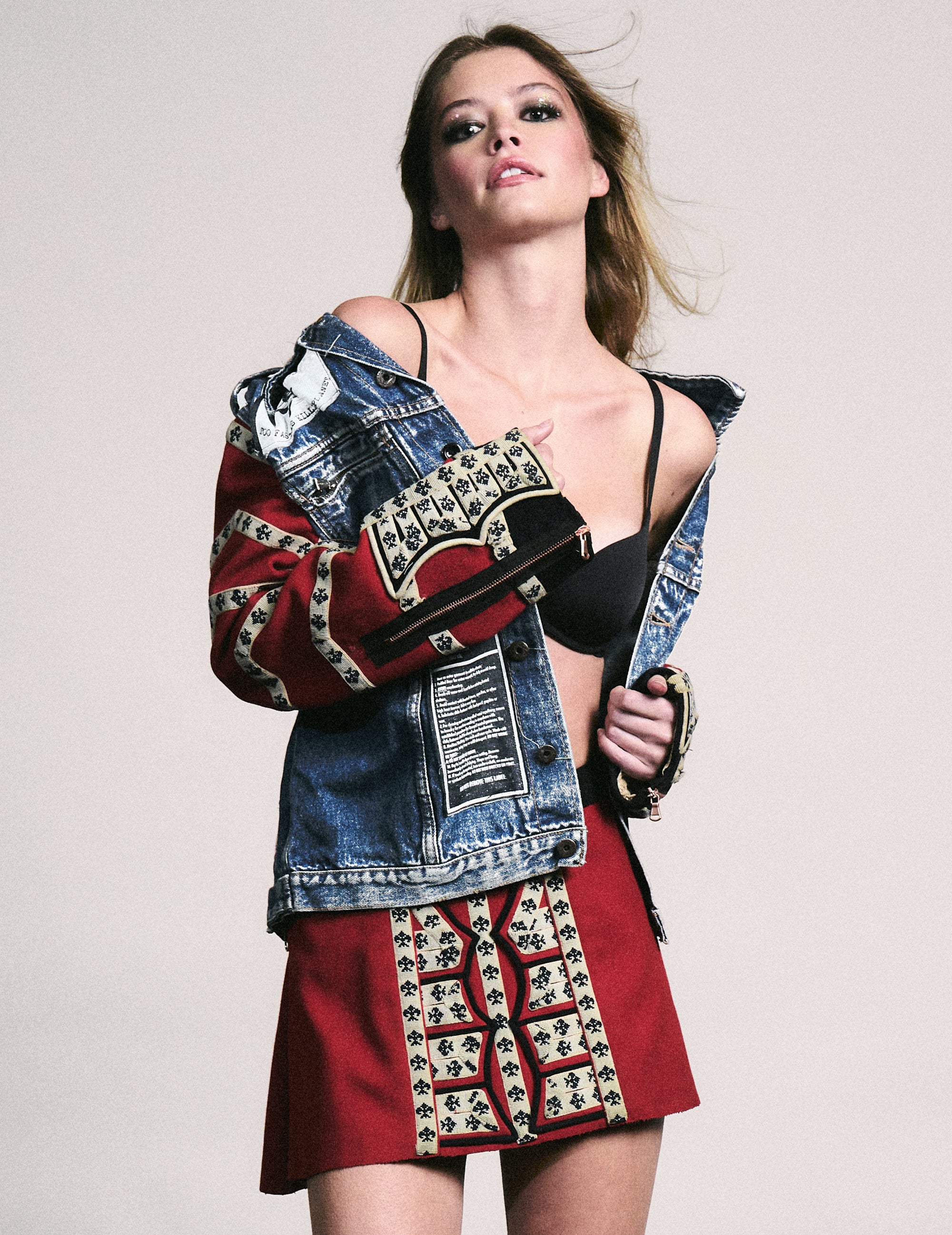 Denim Jacket with Welsh Guards Sleeves