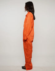 Military Style Jumpsuit in Orange
