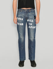 'Love Will Tear Us Apart' Jeans in Blue