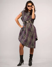 The Pirate Dress – Purple Grey Tartan