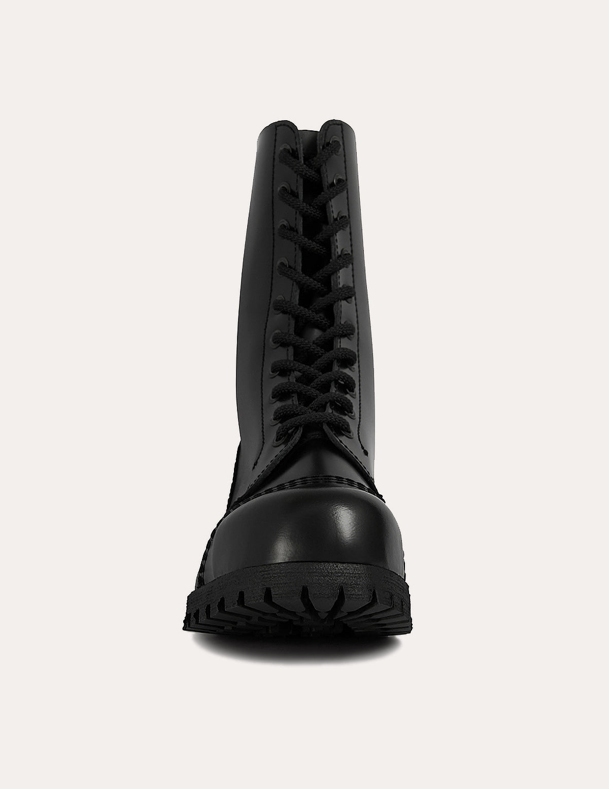 Underground Commando Stahlkappenstiefel aus schwarzem Leder