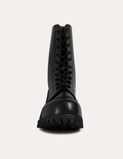 Underground Commando Stahlkappenstiefel aus schwarzem Leder