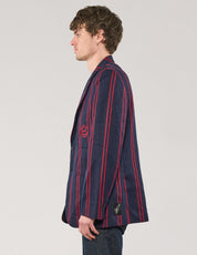 Navy Red Striped Boating Blazer