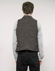 IMMORTAL Black and White Bouclé Tweed Waistcoat