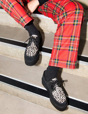 Underground Wulfrun Single Sole Creeper Schuhe aus schwarzem Leoparden-Wildleder