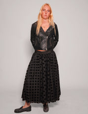 Mesh Maxi Skirt - Black Polka Dot