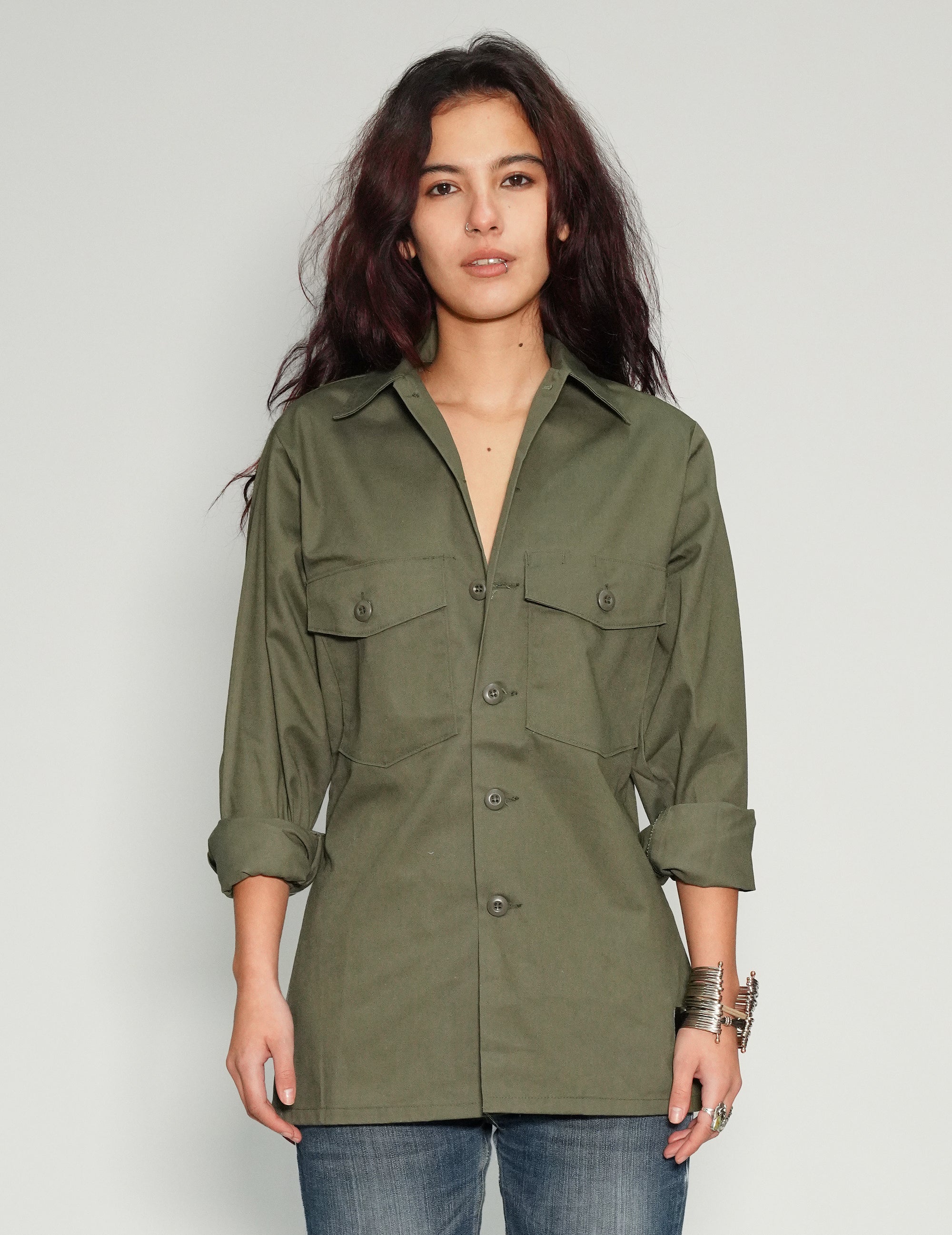 Chemise Party Back - Paillettes noires - Kaki