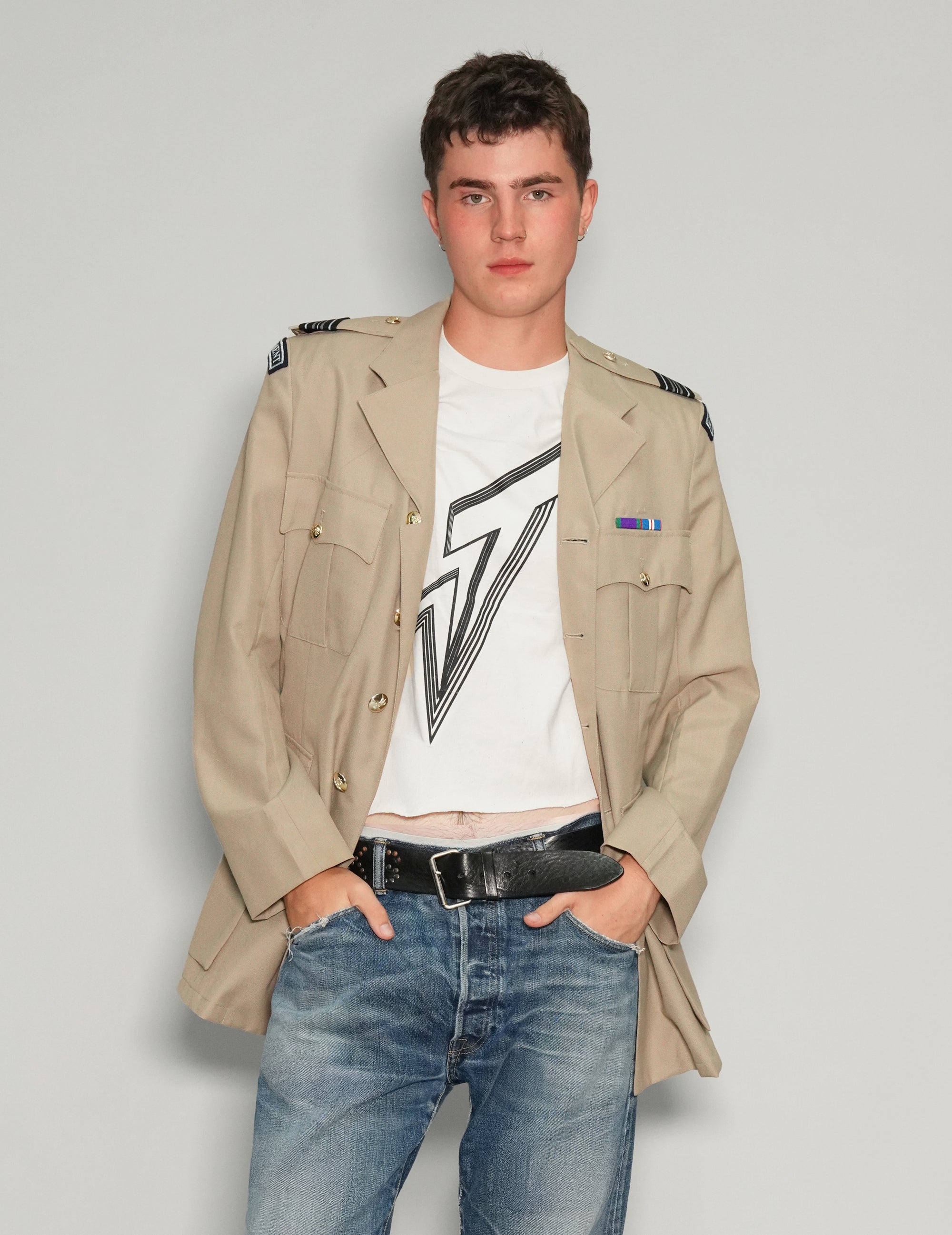 Men's Vintage RAF Blazer in Beige | Stuart Trevor