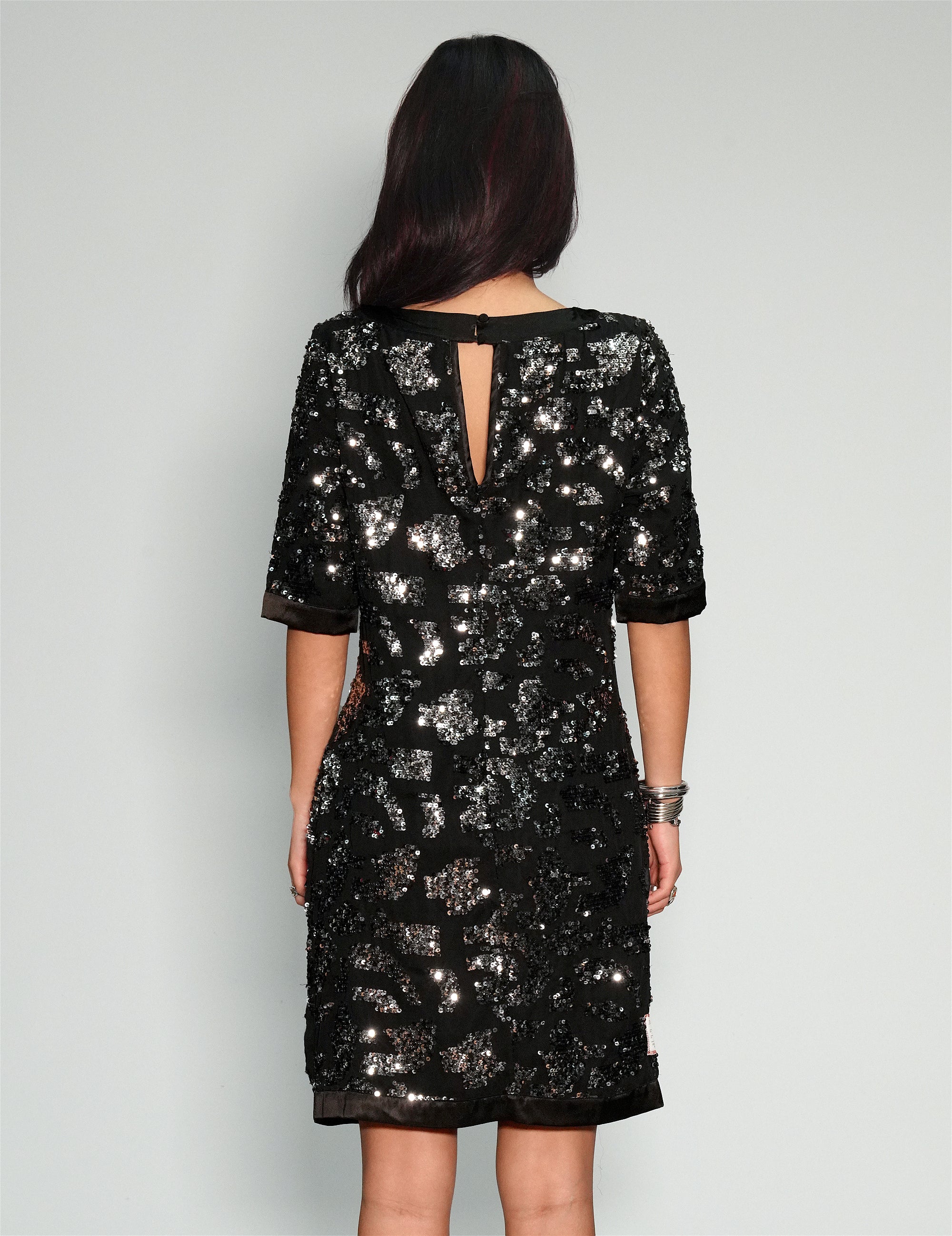 Women's Vintage Black Sequin Cocktail Dress | Stuart Trevor