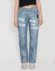 'Love Will Tear Us Apart' Jeans in Light Blue