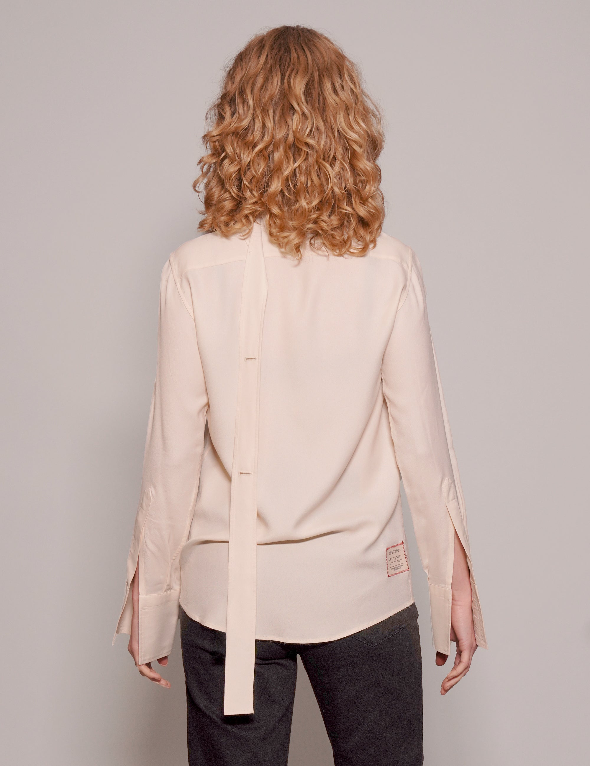 Women's Vintage Neck-Tie Blouse in Cream | Stuart Trevor