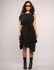The Pirate Dress – Black Micro Polka Dot - rayon crepe