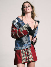 Denim Jacket with Welsh Guards Sleeves