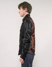 'Peace' Laser Printed Leather Jacket