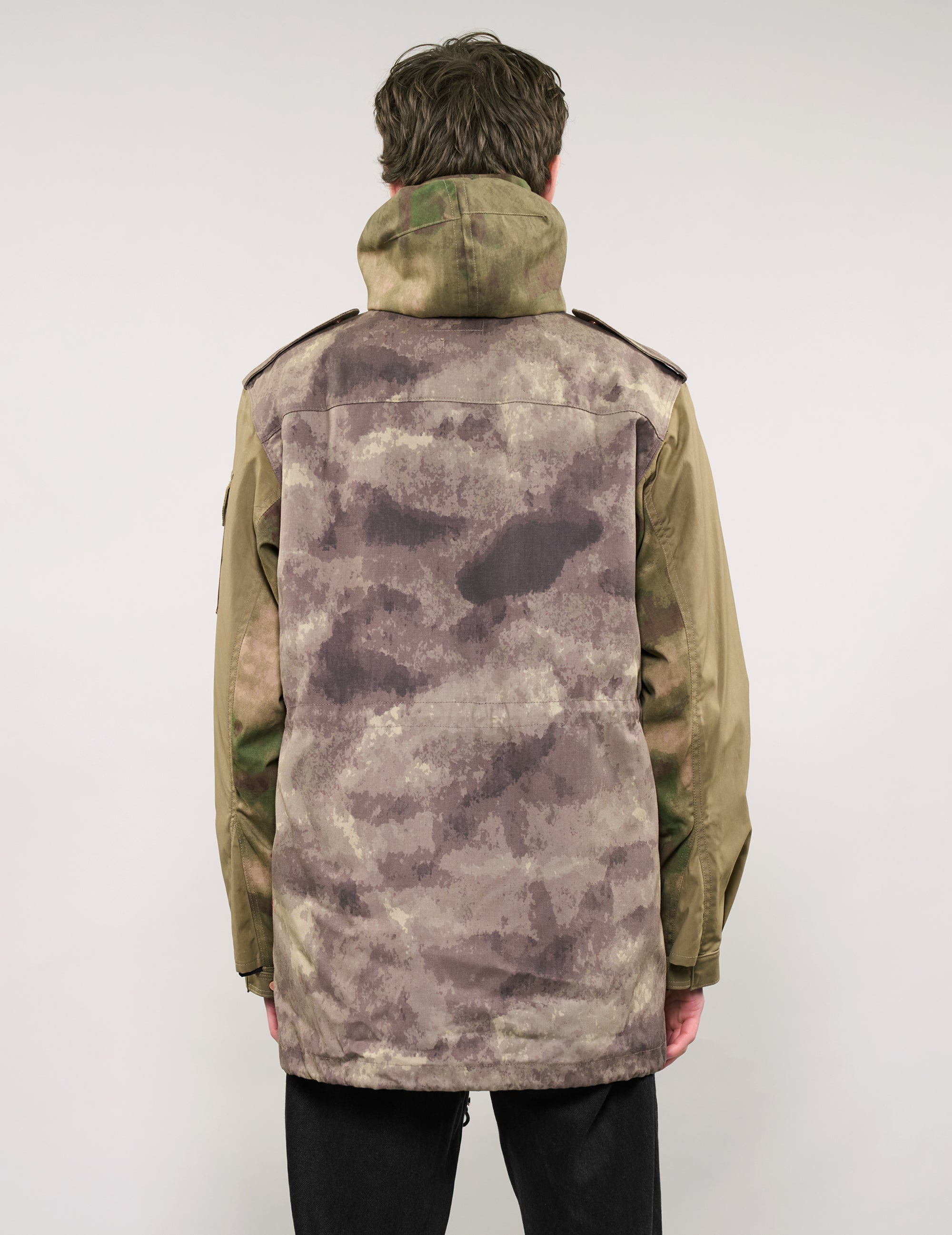 IMMORTAL Hooded Desert Parka in Khaki & Camo