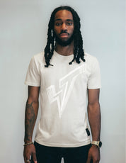 Silver ST Lined Logo Tee in Ecru (Free)