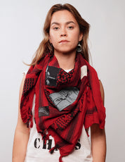 The Riot Patched Scarf in Red