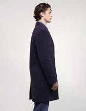 Nigel Hall Single Breasted Overcoat in Navy