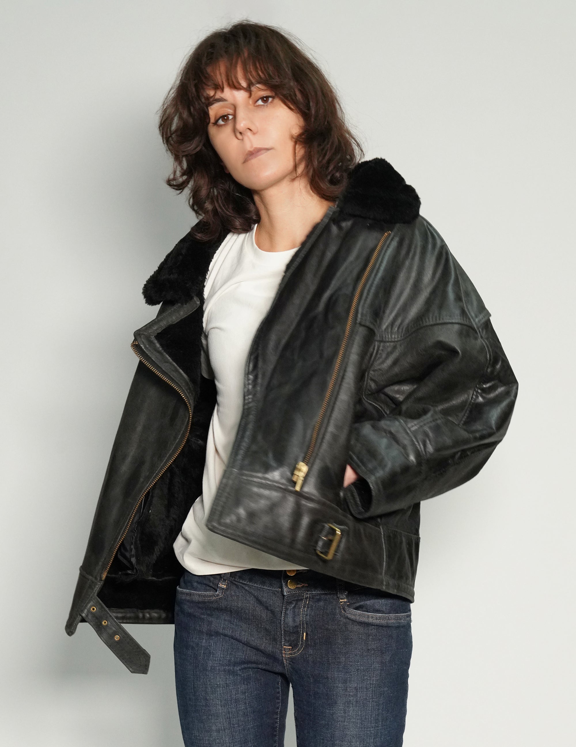 Fur Lined Leather Jacket