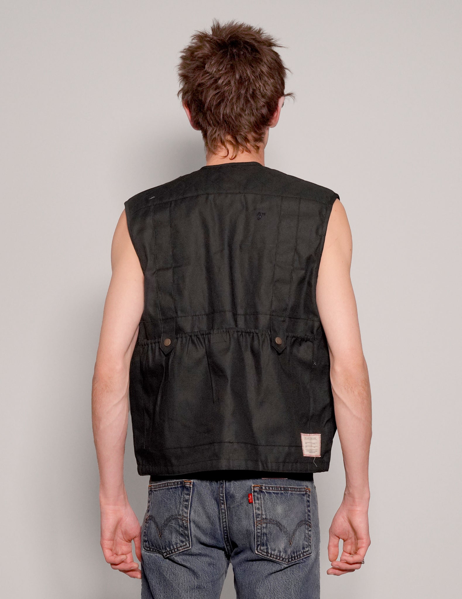 Men's Vintage Tactical Utility Gilet in Black | Stuart Trevor