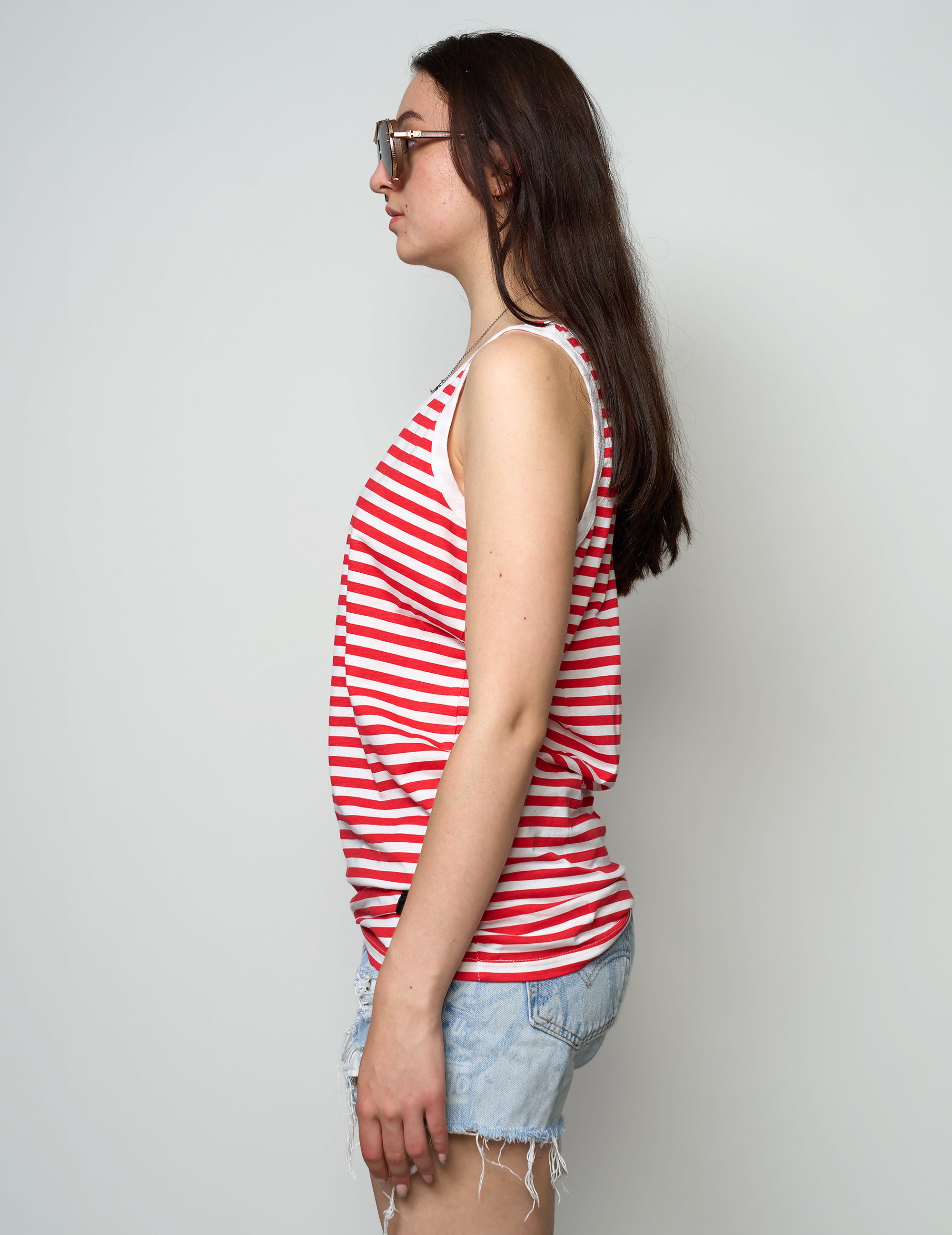 Vintage Marine T-Shirt mit blauen Streifen