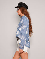 Chemise en jean à imprimé safari