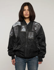 Blouson aviateur léger MA-1 avec écussons, couleur marine