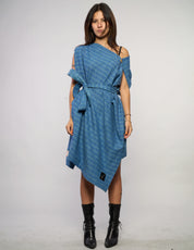 The Pirate Dress – Steel Blue Cotton Stripe