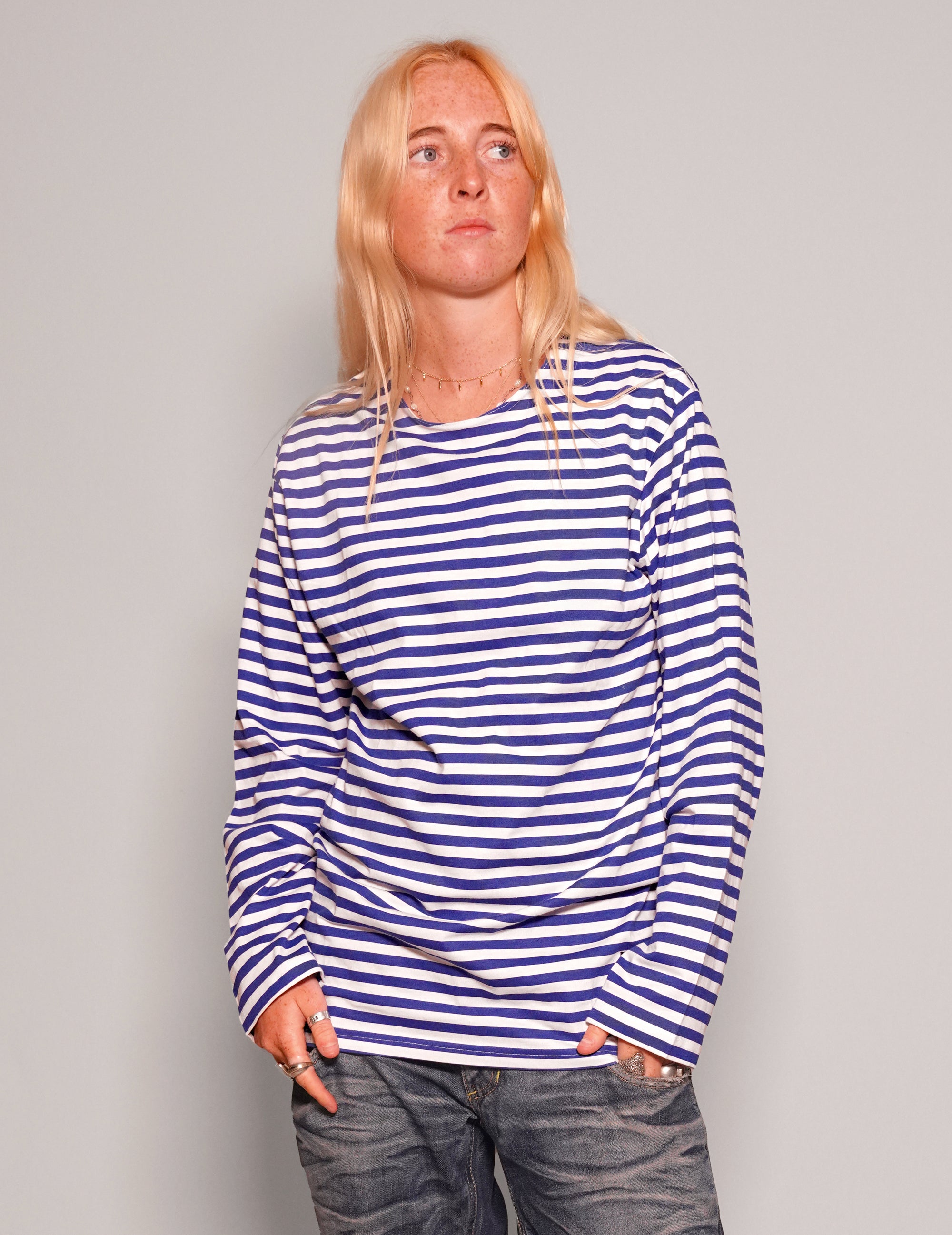 Vintage Naval T-Shirt in Blue Stripe