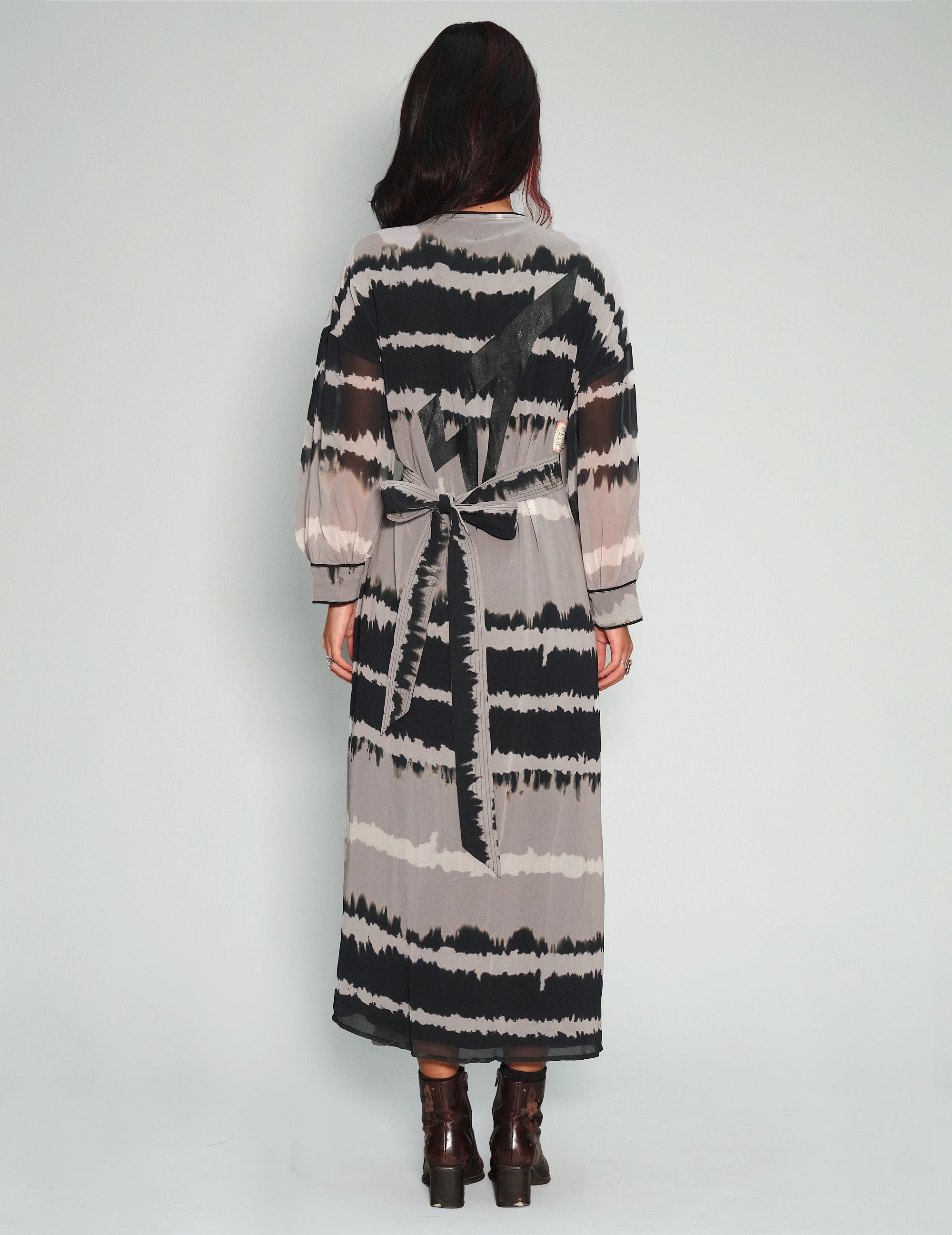 Black and Grey Tie Dye Dress