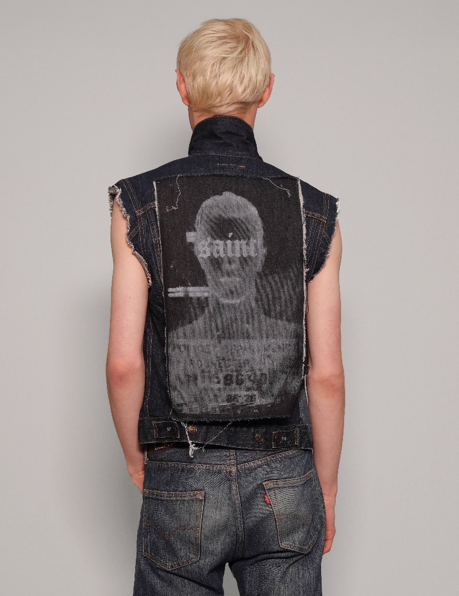 Men's Vintage Levi's Denim Vest Jacket with David Bowie Patch | Stuart Trevor