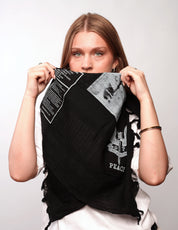 The Riot Patched Scarf in Plain Black