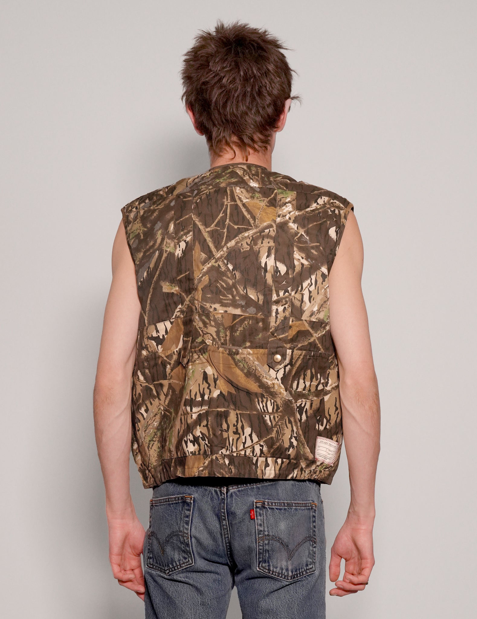 Men's Vintage Tactical Utility Gilet in Camo | Stuart Trevor